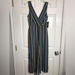 NWT Lulus Striped Multicolor Tier Back Jumpsuit S